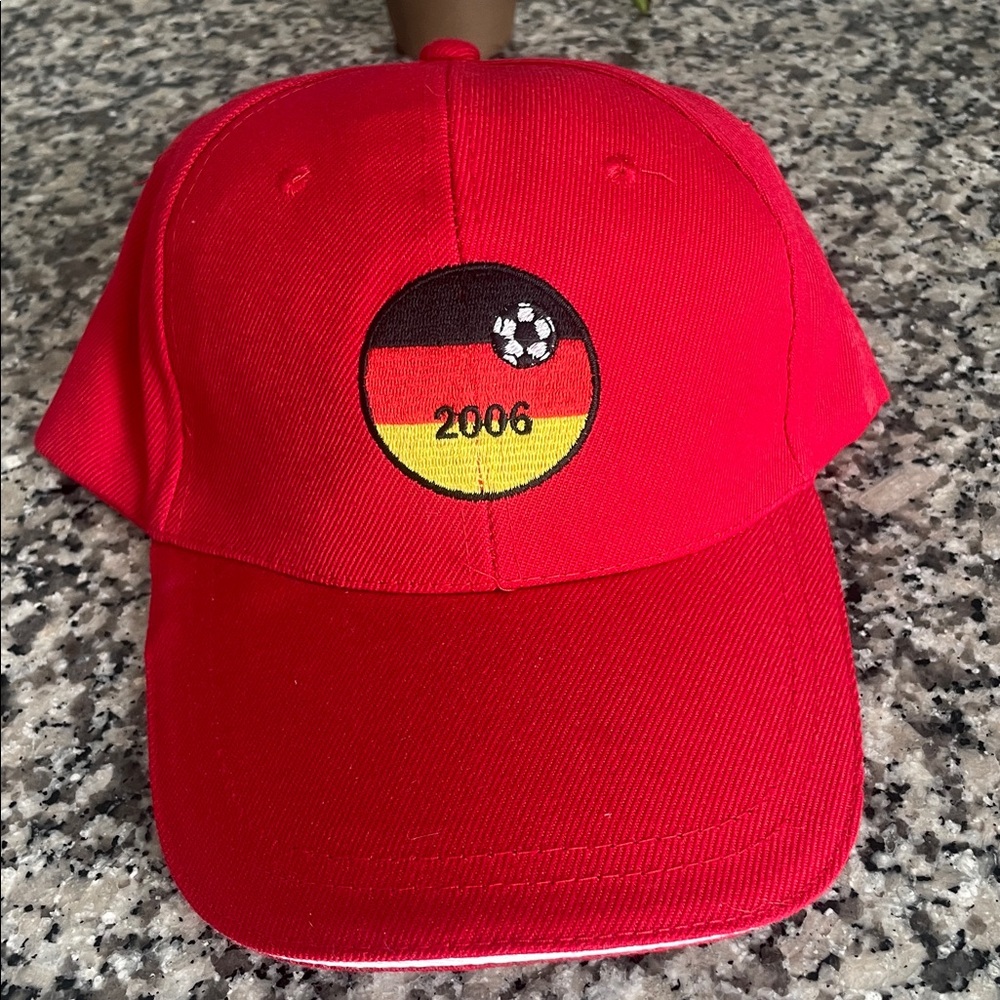 FIFA Germany 2006 World Cup Red Baseball Hat Soccer Unisex NWOT